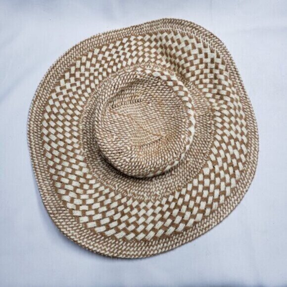Aerie Paper Straw Beach Hat Big Floppy Neutral Summer Shade - Picture 2 of 13